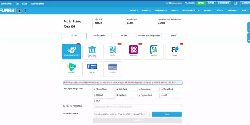 Nạp rút tiền nhanh lẹ, không bị giật lag