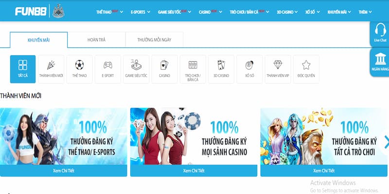 Khuyến mãi, ưu đãi đặc biệt- Một cơ hội săn thưởng có 1 0 2 tại FUN88
